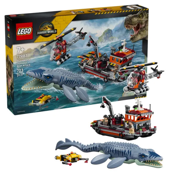 77983 lego jurassic world mosasaurus dinosaur boat attack