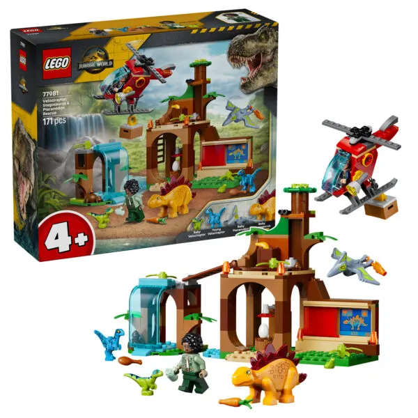 77981 lego jurassic world velociraptor stegausaurus pteranodon rescue