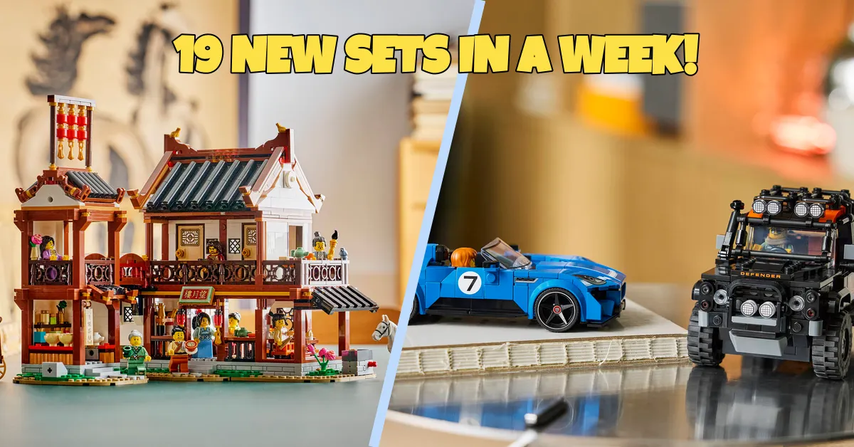 Featured image for article: 19 New LEGO Sets Announced in One Week, From Nolan's Batmobile to Toy Story 5