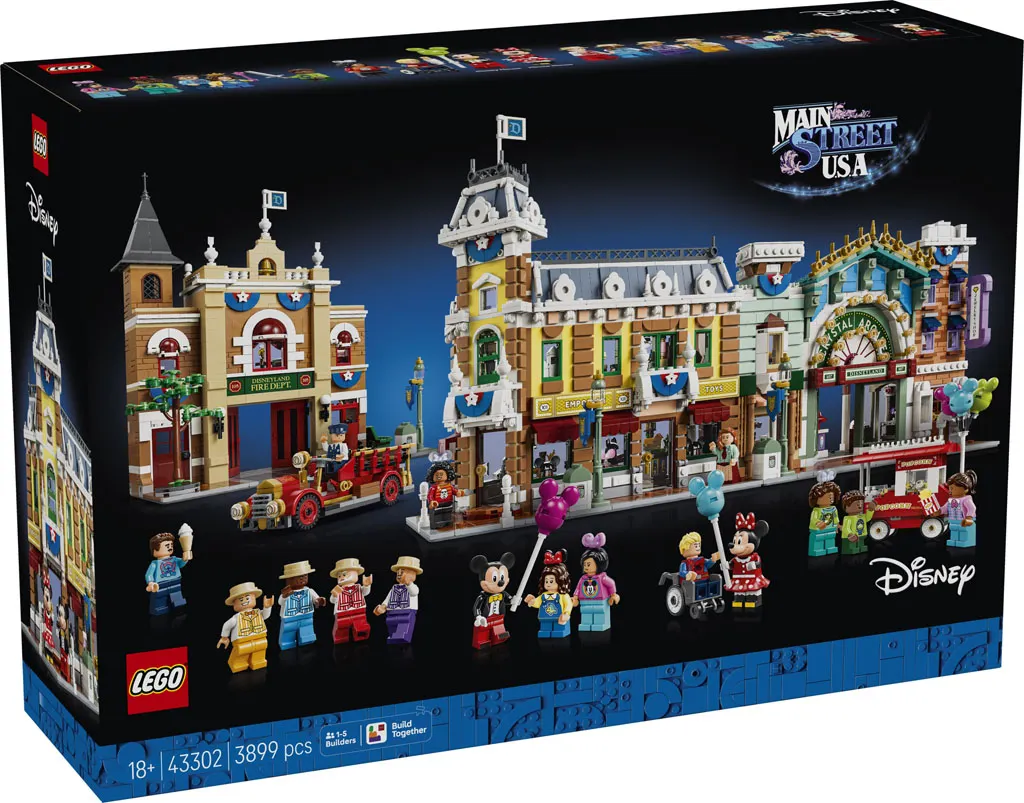 Featured image for article: LEGO Disney Main Street U.S.A. (43302) Brings the Magic Kingdom Home
