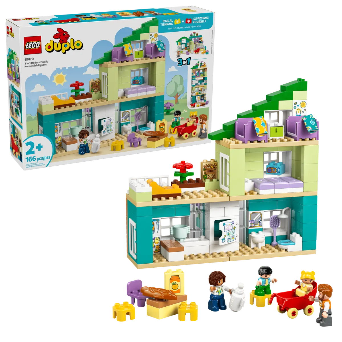 3 in 1 Modern Family House with Figures - Image 2