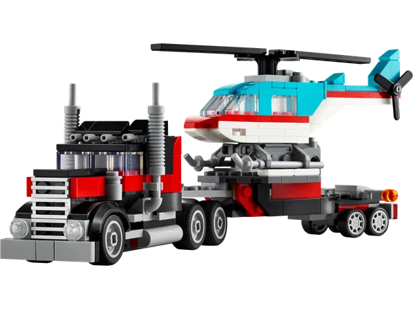 Flatbed Truck with Helicopter