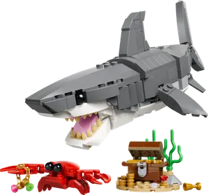 Fierce Shark with a Treasure Chest
