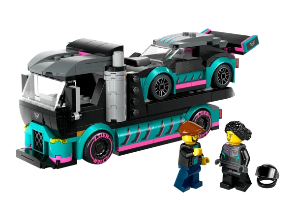 Race Car and Car Carrier Truck