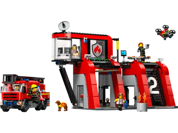Fire Station with Fire Truck