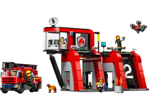 Fire Station with Fire Truck
