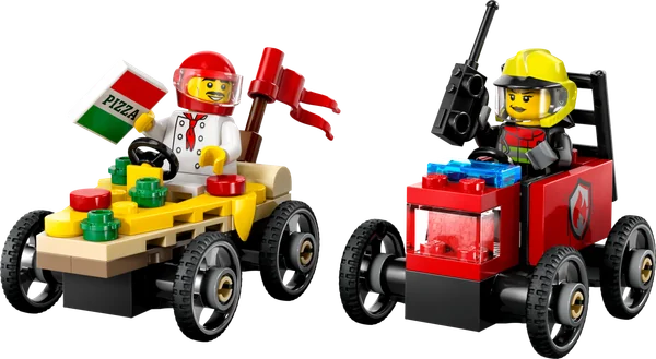 Pizza vs. Fire Truck Race Car Pack