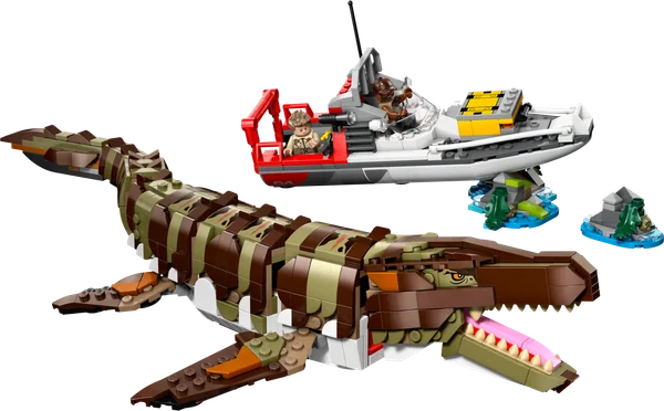 Brick-Built Mosasaurus Boat Mission