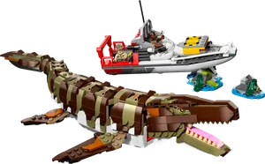 Brick-Built Mosasaurus Boat Mission