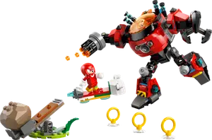Knuckles vs. Dr. Eggman Egg Crusher Mech