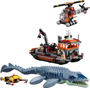 Mosasaurus Dinosaur Boat Attack